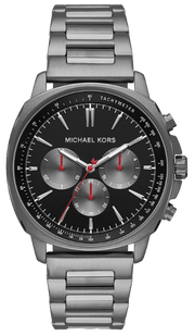 Michael Kors Sullivan Chronograph Black Dial Grey Steel Strap Watch For Men - MK8970