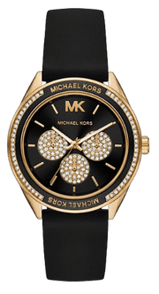 Michael Kors Quartz Black Dial Black Silicone Strap Watch For Women - MK6944