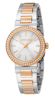 Just Cavalli Glam Silver Dial Two Tone Steel Strap Watch for Women - RC5L098M0075