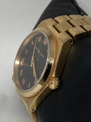 Michael Kors Channing Black Dial Rose Gold Steel Strap Watch For Women - MK5937
