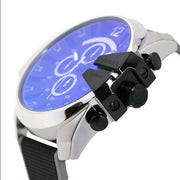 Diesel Mega Chief Chronograph Black Dial Grey Nylon Strap Watch For Men - DZ4523