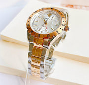 Versace Hellenyium GMT Silver Dial Two Tone Steel Strap Watch for Men - V11030015