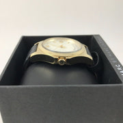 Marc Jacobs Baby Dave Gold Dial Black Leather Strap Watch for Women - MBM1264