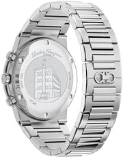 Salvatore Ferragamo Sapphire Chrono Green Dial Silver Steel Strap Watch for Men - SFME00421
