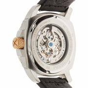 Fossil Modern Machine Automatic Skeleton Dial Black Leather Strap Watch for Men - ME3082
