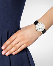 Daniel Wellington Classic Petite Cornwall White Dial Black Nylon Strap Watch For Women - DW00100252