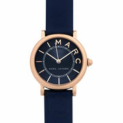 Marc Jacobs Roxy Navy Blue Dial Navy Blue Leather Strap Watch for Women - MJ1539