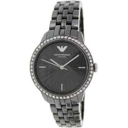 Emporio Armani Ceramica Crystals Black Dial Black Ceramic Strap Watch For Women - AR1478