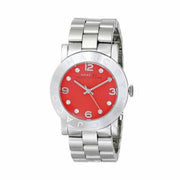 Marc Jacobs Amy Red Dial Silver Steel Strap Watch for Women - MBM3302