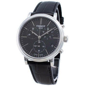Tissot Carson Premium Chronograph Black Dial Black Leather Strap Watch For Men - T122.417.16.051.00