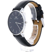 Daniel Wellington Classic Sheffield Black Dial Black Leather Strap Watch For Women - DW00100145