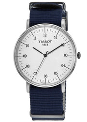 Tissot T Classic Everytime Large White Dial Blue NATO Strap Watch For Men - T109.610.17.037.00