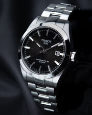 Tissot Gentleman Powermatic 80 Silicium Black Dial Silver Steel Strap Watch For Men - T127.407.11.051.00