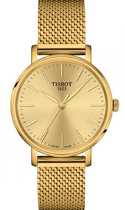 Tissot Everytime Gent Gold Dial Gold Mesh Bracelet Watch for Men - T143.410.33.021.00