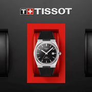 Tissot PRX Powermatic 80 Black Dial Black Rubber Strap Watch for Men - T137.407.17.051.00