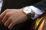 Tissot T Classic Tradition Silver Dial Brown Leather Strap Watch For Men - T063.610.16.038.00