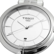 Tissot T Lady Flamingo White Dial White Leather Strap Watch For Women - T094.210.16.011.00