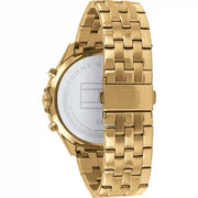 Tommy Hilfiger West Chronograph Quartz Black Dial Gold Steel Strap Watch For Men - 1791708