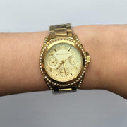 Michael Kors Blair Gold Dial Gold Steel Strap Watch for Women - MK5639