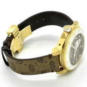 Gucci Dive Doraemon Brown Dial Brown Leather Strap Watch For Men - YA136334