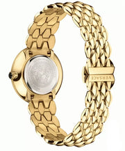 Versace V Flare Diamonds Silver Dial Gold Steel Strap Watch for Women - VEBN00918