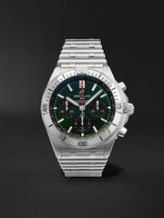 Breitling Chronomat B01 42mm Green Dial Silver Steel Strap Watch for Men - AB01343A1L1A1