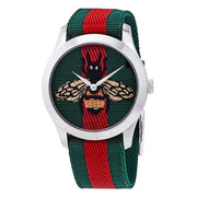 Gucci Le Marche des Merveilles Red & Green Dial Red & Green Nylon Strap Unisex Watch - YA1264060