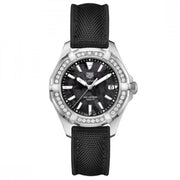 Tag Heuer Aquaracer Diamonds Mother of Pearl Black Dial Black Nylon Strap Watch for Women - WAY131P.FT6092