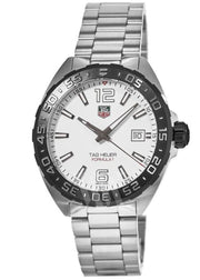 Tag Heuer Formula 1 White Dial Silver Steel Strap Watch for Men - WAZ1111.BA0875