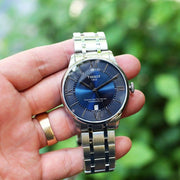 Tissot Chemin Des Tourelles Powermatic 80 Blue Dial Silver Steel Strap Watch for Men - T099.407.11.048.00