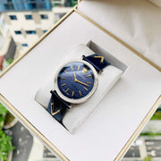 Versace V-Twist Quartz Blue Dial Blue Leather Strap Watch for Women - VELS00119