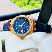 Maurice Lacroix Aikon Date Limited Edition Blue Dial Blue Leather Strap Watch For Men - AI1028-BRZ01-420-1