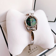 Gucci Horsebit Collection Mother of Pearl Black Dial Silver Steel Strap Watch For Women - YA139503
