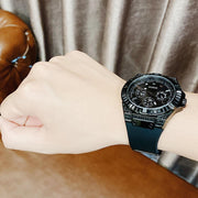 Guess Zeus Multifunction Crystals Black Dial Black Silicone Strap Watch For Men - GW0208G5
