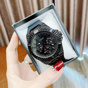 Guess Zeus Multifunction Crystals Black Dial Black Silicone Strap Watch For Men - GW0208G5