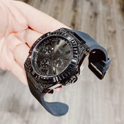Guess Zeus Multifunction Crystals Black Dial Black Silicone Strap Watch For Men - GW0208G5