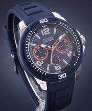 Guess Trade Blue Dial Blue Silicone Strap Watch for Men - W0967G2