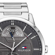 Tommy Hilfiger Hunter Grey Dial Silver Steel Strap Watch for Men - 1791608
